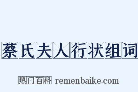 蔡氏夫人行状组词是什么意思的图片